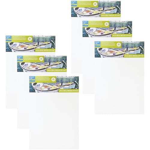 Artist's Loft 24″ x 36″ Level 3 Gallery Wrapped Heavy Duty Canvas - Archival, Acid Free Cotton Canvas for Acrylic and Oil Paint - Bulk 6 Pack